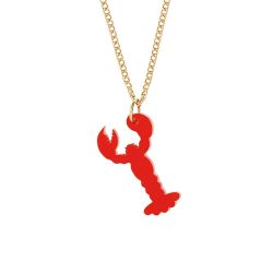 Tatty Devine Lobster Charm Necklace Recycled Red