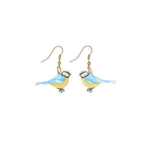 Tatty Devine Blue Tit Bird Earrings