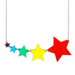 Tatty Devine Mirror Rainbow Shooting Stars Necklace