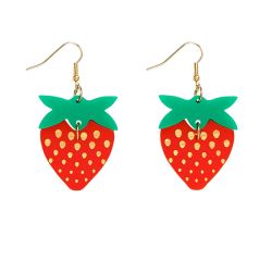 Tatty Devine Strawberry Earrings Recycled Acrylic