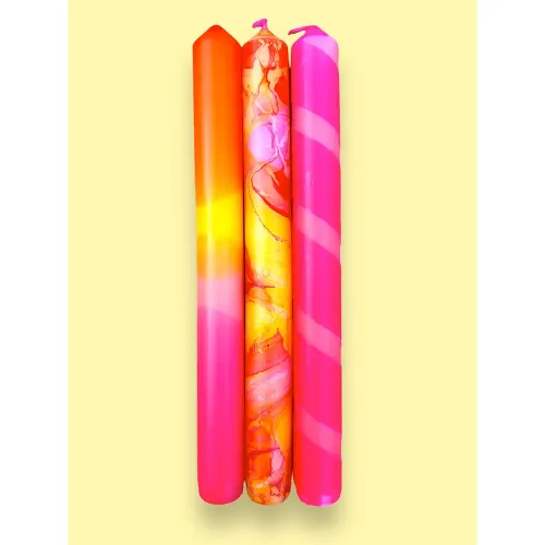 Sunshine Sorbet Dip Dye Dinner Candles