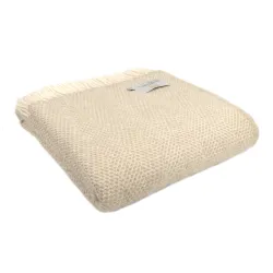 Tweedmill Beehive Pure Wool Throw Oatmeal