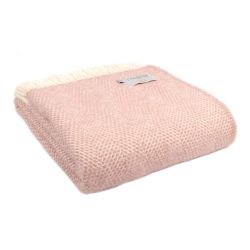 Tweedmill Pure Wool Throw Beehive Dusky Pink