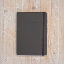 Vent Recycled Leather Lined Notebook Elephant Grey