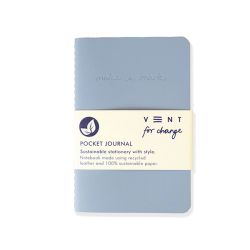 Vent for Change Recycled Leather Pocket Journal Dusty Blue