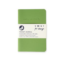 Vent for Change Recycled Leather Pocket Journal Green