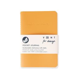 Vent for Change Recycled Leather Pocket Journal Mustard Yellow